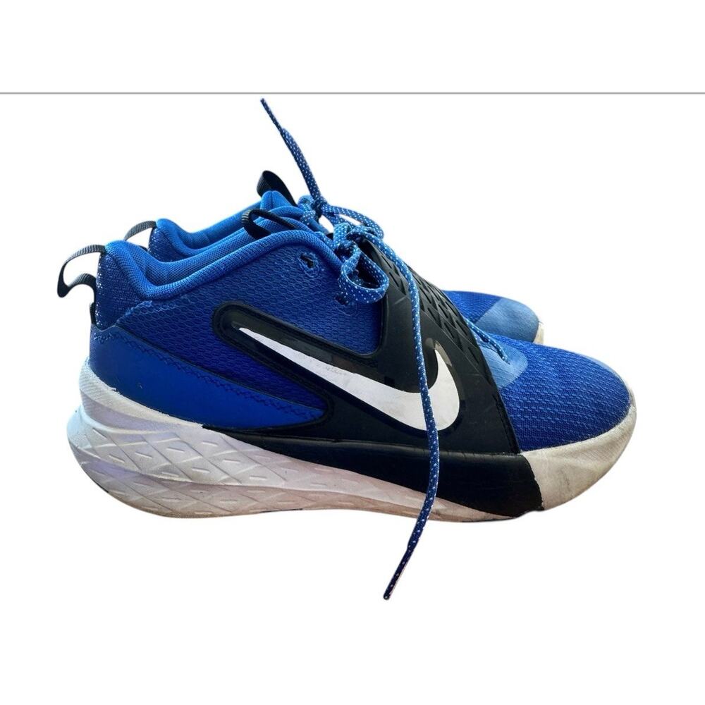 Nike Basketball Shoes Size 6Y boys Blue Black Strap Sneakers Kids Athletic